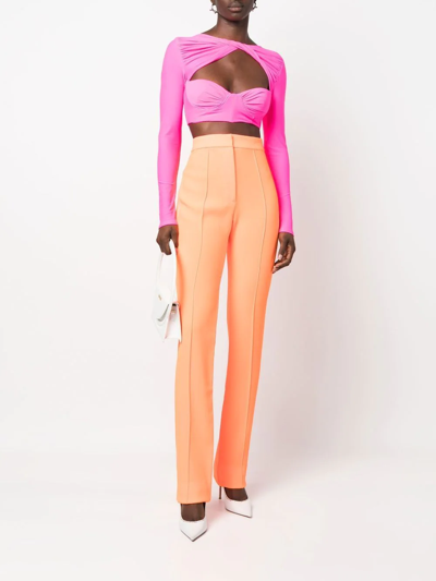 Shop Alex Perry Straight-leg Tailored Trousers In Orange