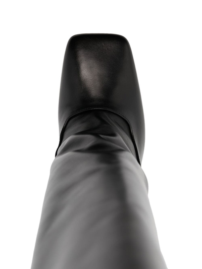 Shop Attico Sienna Knee-high Leather Boots In Black