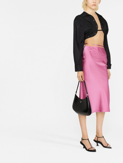 Jacquemus Machou Cropped Cotton And Linen-blend Canvas Shirt In Schwarz