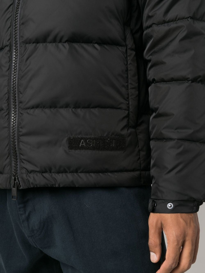 Shop Aspesi Padded Zip-up Jacket In Schwarz