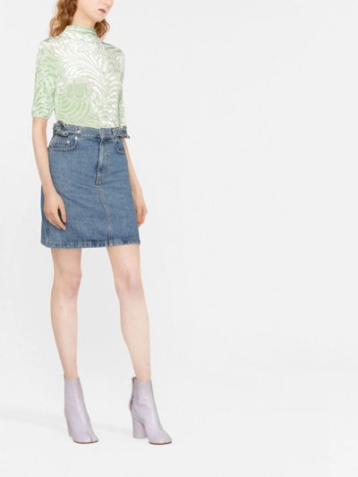 Shop Jw Anderson Chain-detail Denim Mini Skirt In Blau