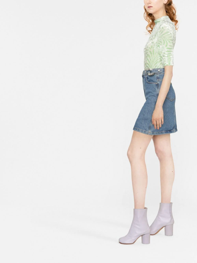 Shop Jw Anderson Chain-detail Denim Mini Skirt In Blau
