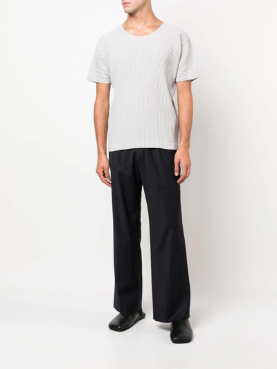 Shop Issey Miyake Ribbed Short-sleeve T-shirt In Grau