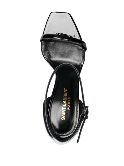 Shop Saint Laurent 85mm Logo-lettering Sandals In Schwarz