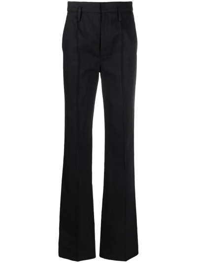 Shop Saint Laurent High-waist Straight Trousers In Schwarz