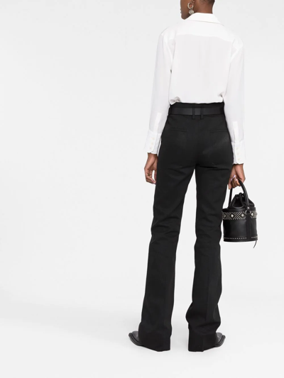 Shop Saint Laurent High-waist Straight Trousers In Schwarz