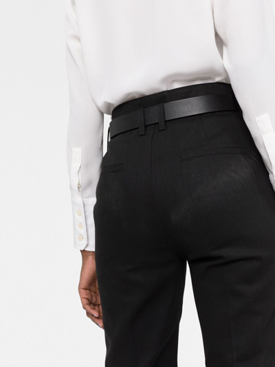Shop Saint Laurent High-waist Straight Trousers In Schwarz