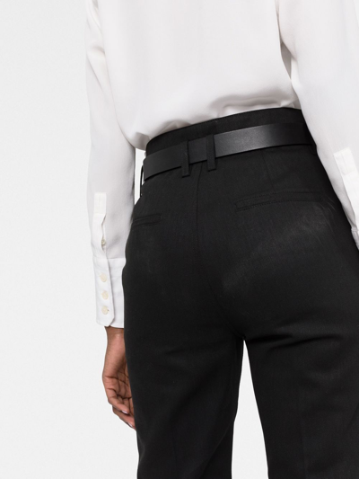 Saint Laurent High-waist Straight Trousers In Schwarz