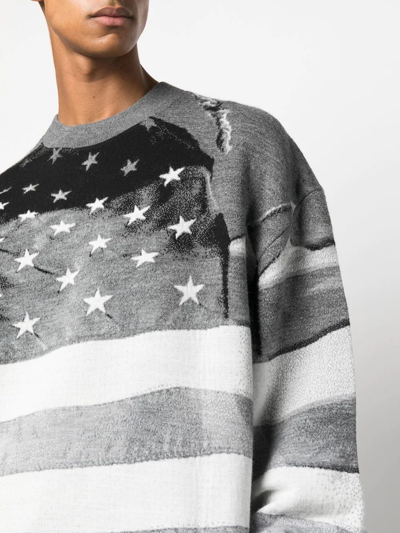 Shop Palm Angels Stars And Stripes-print Sweatshirt In Grau
