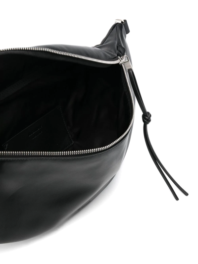 Shop Jil Sander Debossed-logo Leather Belt Bag In Schwarz