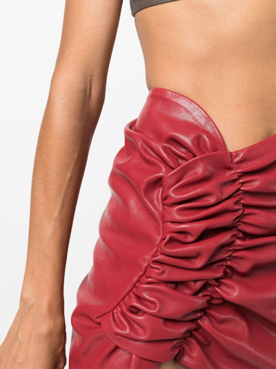 Shop The Mannei Ruched Mini Skirt In Rot