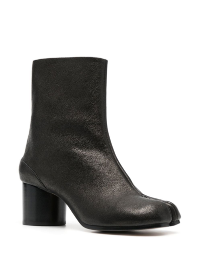 Maison Margiela Tabi 60mm Leather Ankle Boots In Black