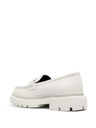 Bally Woman Loafers Light Grey Size 8.5 Calfskin In Nude