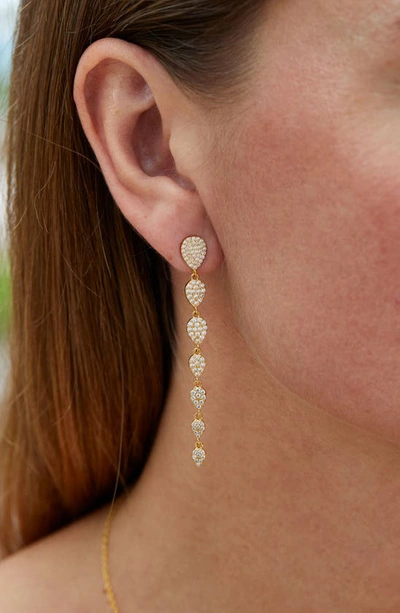 Savvy Cie Jewels 18k Gold Vermeil Pavé Cz Graduated Teardrop Earrings In Yellow