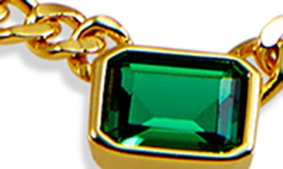Shop Savvy Cie Jewels 18k Gold Plated Sterling Silver Simulated Emerald Necklace In Green