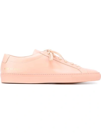 Common Projects Original Achilles Low Pink Leather Trainers In Natural