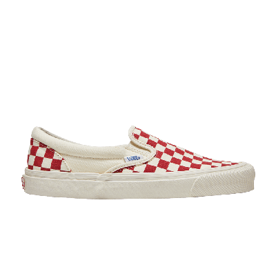 Pre-owned Vans Og Classic Slip-on Lx 'red Checkerboard' In White