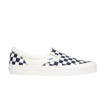 Pre-owned Vans Og Classic Slip-on Lx 'navy Checkerboard' In White