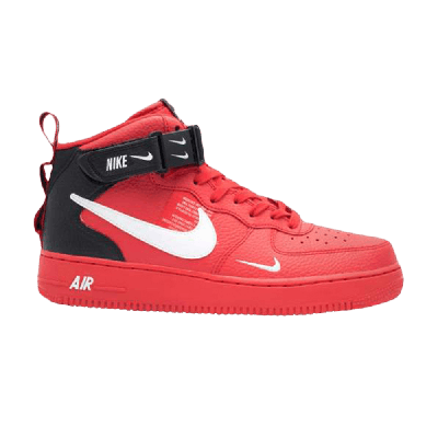 Pre-owned Nike Air Force 1 Mid '07 Lv8 'overbranding' In Red