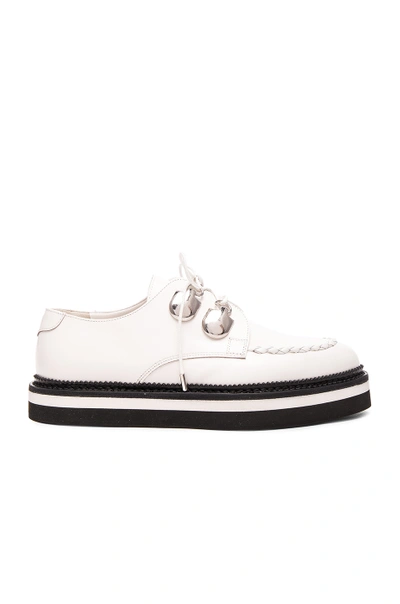 Shop Alexander Mcqueen Leather Creepers In Ivory
