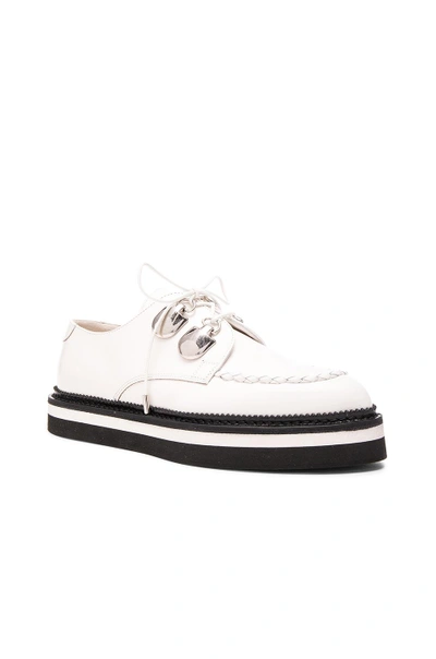 Shop Alexander Mcqueen Leather Creepers In Ivory