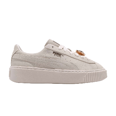 Pre-owned Puma Wmns Suede Platform 'gem' In White