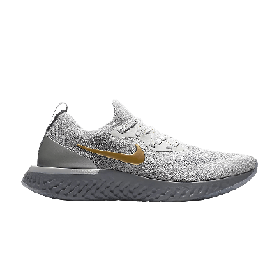 Pre-owned Nike Wmns Epic React Flyknit Premium 'vast Grey Gold' | ModeSens