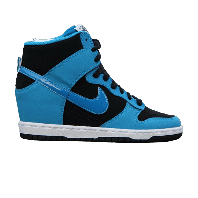 Pre-owned Nike Wmns Dunk Sky High Essential 'black Blue Lacquer'