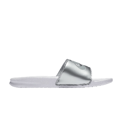 Pre-owned Nike Wmns Benassi Jdi Slide 'white Wolf Grey'