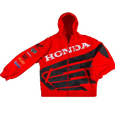 Pre owned Supreme X Honda Fox Racing Puffy Zip Up Jacket red