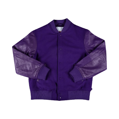 Pre-owned Supreme Motion Logo Varsity Jacket 'purple'