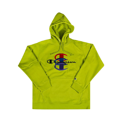 Pre-owned Supreme X Champion Stacked C Hooded Sweatshirt 'green'