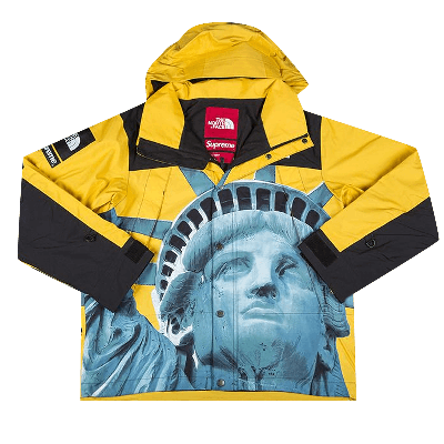 Pre-owned Supreme X The North Face Statue Of Liberty Mountain Jacket 'yellow'