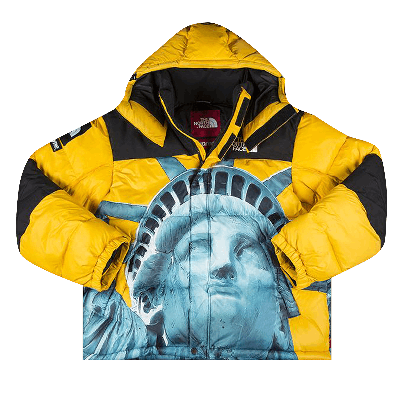 Pre-owned Supreme X The North Face Statue Of Liberty Baltoro Jacket 'yellow'