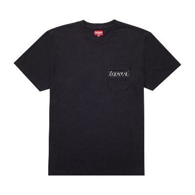 Pre-owned Supreme Mesh Stripe Pocket Tee 'black'