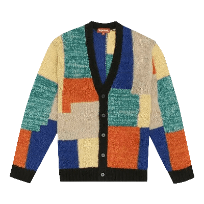 Pre-owned Patchwork Mohair Cardigan 'multicolor' In Multi-color