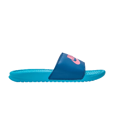 Pre-owned Nike Benassi Jdi Slide 'teal Nebula' In Blue