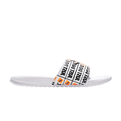 Pre-owned Nike Benassi Slide 'just Do It Print' In White