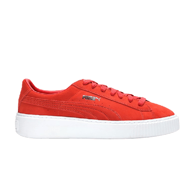 Pre-owned Puma Wmns Suede Platform 'barbados Cherry' In Red