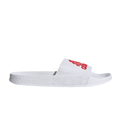 Pre-owned Adidas Originals Adilette Shower Slides 'white Active Red'