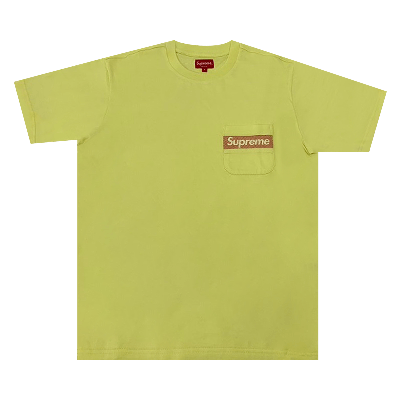 Pre-owned Supreme Kids' Mesh Stripe Pocket Tee 'pale Yellow'