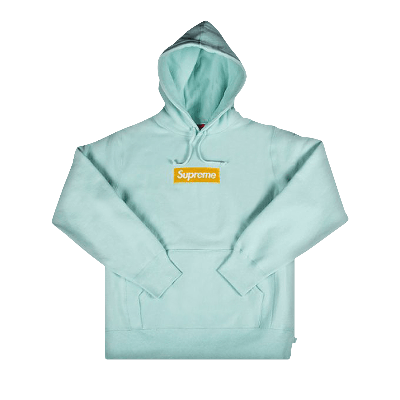 Pre-owned Supreme Kids'  Box Logo Hooded Sweatshirt 'ice Blue'