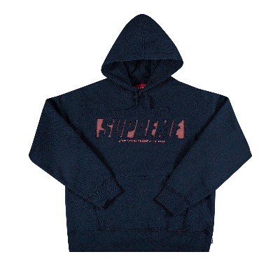 Pre-owned Supreme Reflective Cutout Hooded Sweatshirt 'navy' In Blue