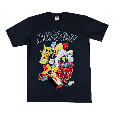Pre-owned Supreme X Daniel Johnston Tee 'navy' In Blue