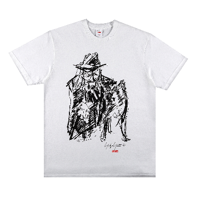 Pre-owned Supreme X Yohji Yamamoto Scribble Portrait Tee 'white'