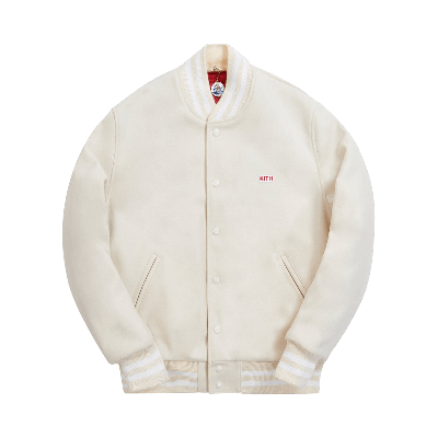 Pre-owned Kith X Coca-cola X Golden Bear Varsity Bomber 'natural' In Cream