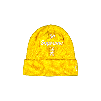 Pre-owned Supreme X New Era Cross Box Logo Beanie 'lemon' In Yellow