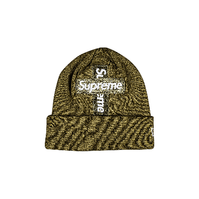 Pre-owned Supreme X New Era Cross Box Logo Beanie 'light Olive' In Green