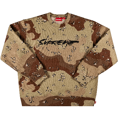 Pre owned Supreme Futura Logo Crewneck chocolate Chip Camo In