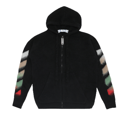 Pre-owned Off-white Diag Brushed Zip Hoodie 'black/multicolor'
